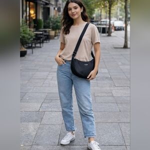 Lancome Stylish Black Crossbody Bag